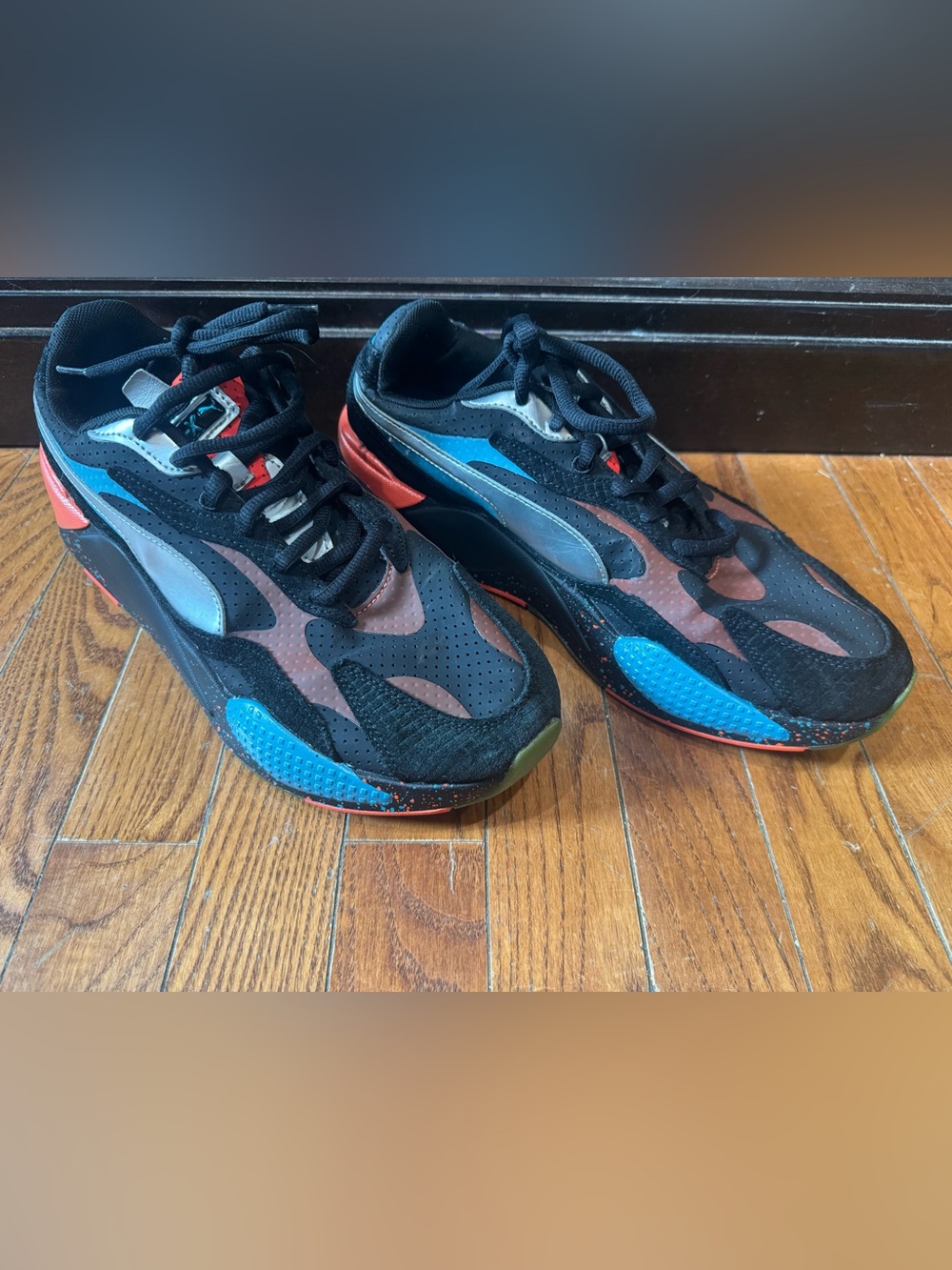 Puma Men's Multi-Color Athletic Sneakers - Black, Red, Blue, Green - Picture 5 of 9